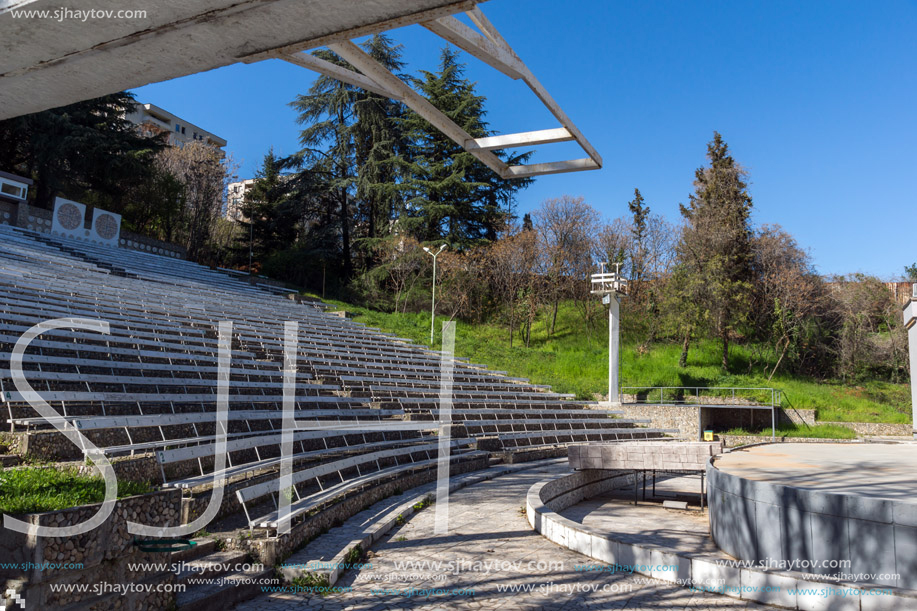 SANDANSKI, BULGARIA - APRIL 4, 2018:  Summer theater in Park St. Vrach in town of Sandanski, Bulgaria