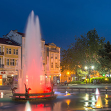 PLOVDIV, BULGARIA - APRIL 29, 2017:  Night photo of Walking street in the center of city of Plovdiv, Bulgaria