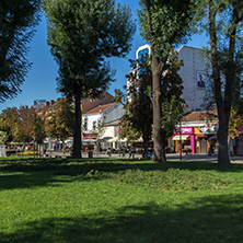 PLEVEN, BULGARIA - SEPTEMBER 20, 2015:  Central street in city of Pleven, Bulgaria