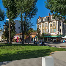 PLEVEN, BULGARIA - SEPTEMBER 20, 2015:  Central street in city of Pleven, Bulgaria