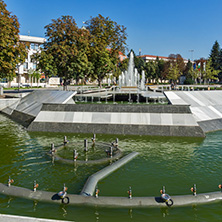 PLEVEN, BULGARIA - SEPTEMBER 20, 2015: Fountain in center of city of Pleven, Bulgaria