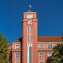 PLEVEN, BULGARIA - SEPTEMBER 20, 2015:  Building of  Town hall in center of city of Pleven, Bulgaria