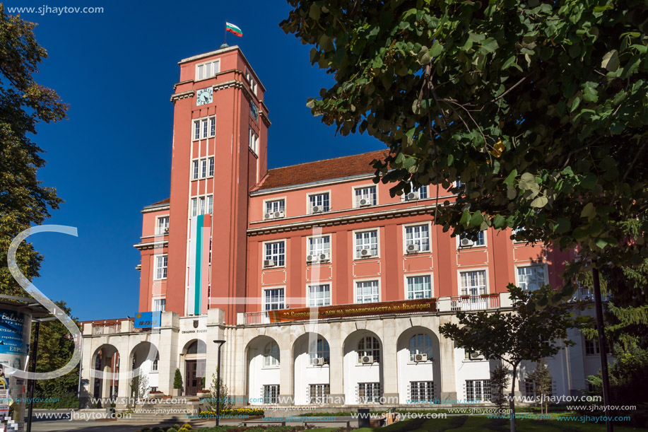 PLEVEN, BULGARIA - SEPTEMBER 20, 2015:  Building of  Town hall in center of city of Pleven, Bulgaria