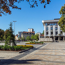 PLEVEN, BULGARIA - SEPTEMBER 20, 2015:  Central street in city of Pleven, Bulgaria