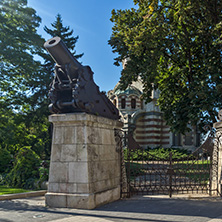 PLEVEN, BULGARIA - SEPTEMBER 20, 2015: St. George the Conqueror Chapel Mausoleum, City of Pleven, Bulgaria