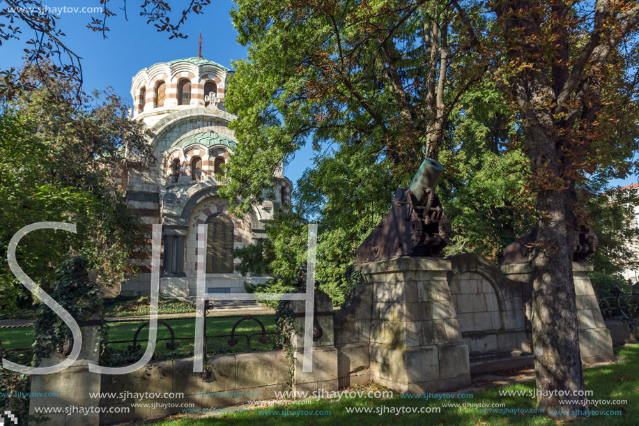 PLEVEN, BULGARIA - SEPTEMBER 20, 2015: St. George the Conqueror Chapel Mausoleum, City of Pleven, Bulgaria