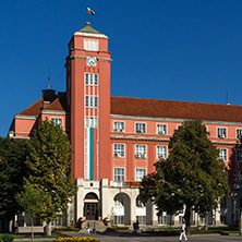 PLEVEN, BULGARIA - SEPTEMBER 20, 2015:  Building of  Town hall in center of city of Pleven, Bulgaria