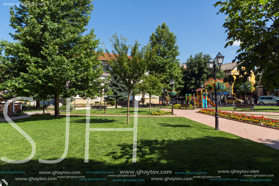 TRYAVNA, BULGARIA - JULY 6, 2018: Center of historical town of Tryavna, Gabrovo region, Bulgaria