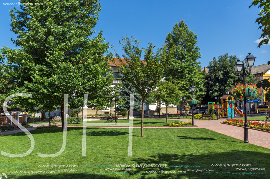 TRYAVNA, BULGARIA - JULY 6, 2018: Center of historical town of Tryavna, Gabrovo region, Bulgaria