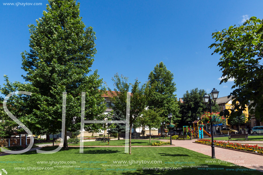 TRYAVNA, BULGARIA - JULY 6, 2018: Center of historical town of Tryavna, Gabrovo region, Bulgaria