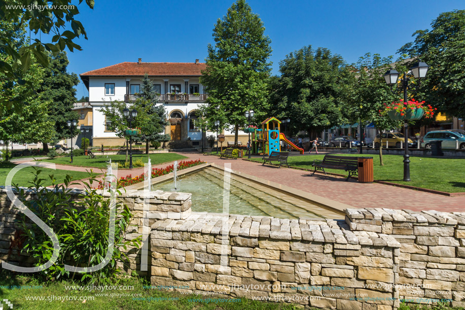 TRYAVNA, BULGARIA - JULY 6, 2018: Center of historical town of Tryavna, Gabrovo region, Bulgaria