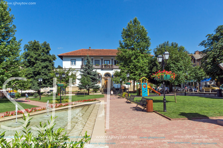 TRYAVNA, BULGARIA - JULY 6, 2018: Center of historical town of Tryavna, Gabrovo region, Bulgaria