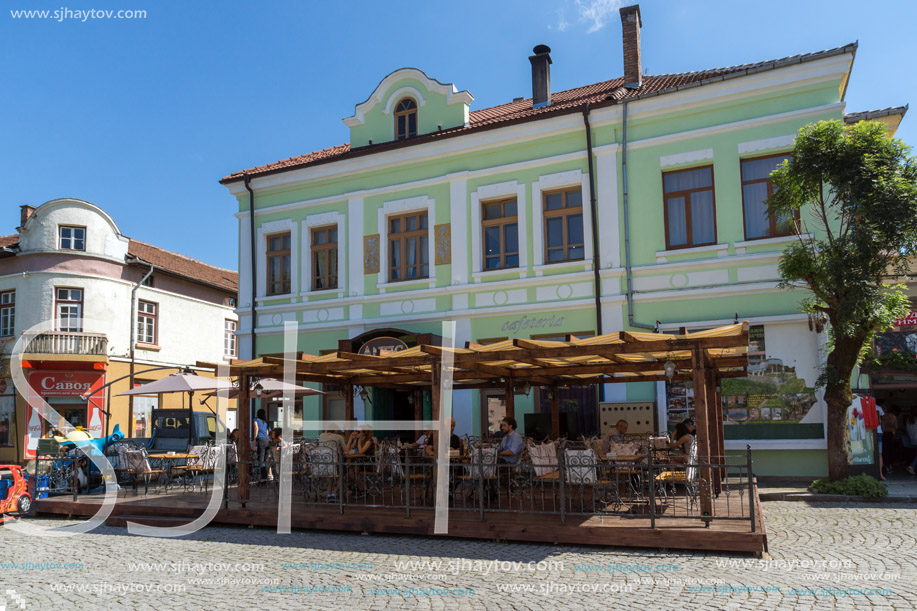 TRYAVNA, BULGARIA - JULY 6, 2018: Center of historical town of Tryavna, Gabrovo region, Bulgaria