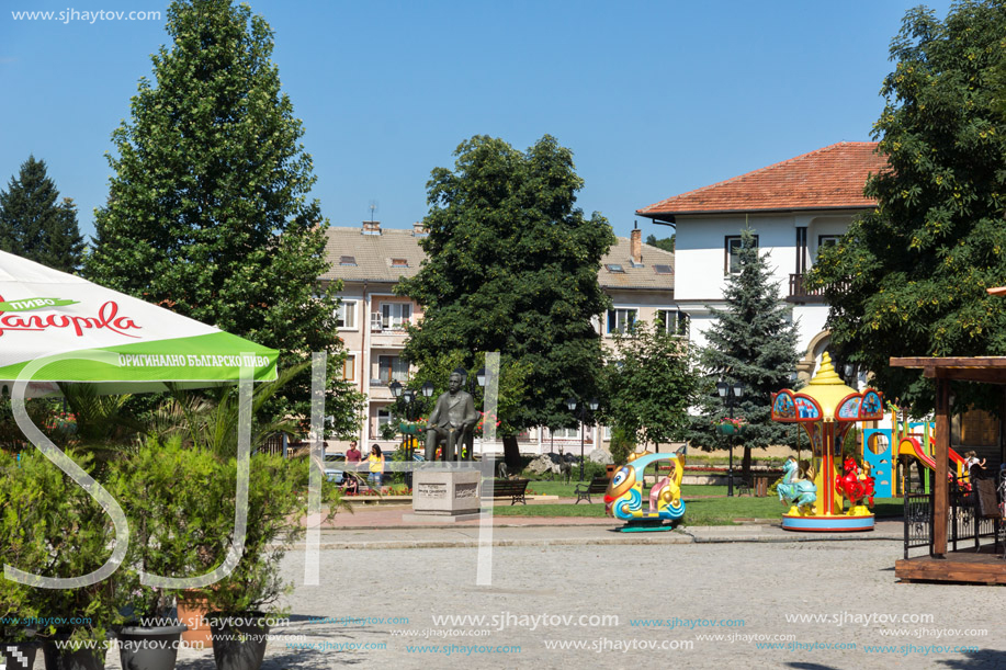 TRYAVNA, BULGARIA - JULY 6, 2018: Center of historical town of Tryavna, Gabrovo region, Bulgaria