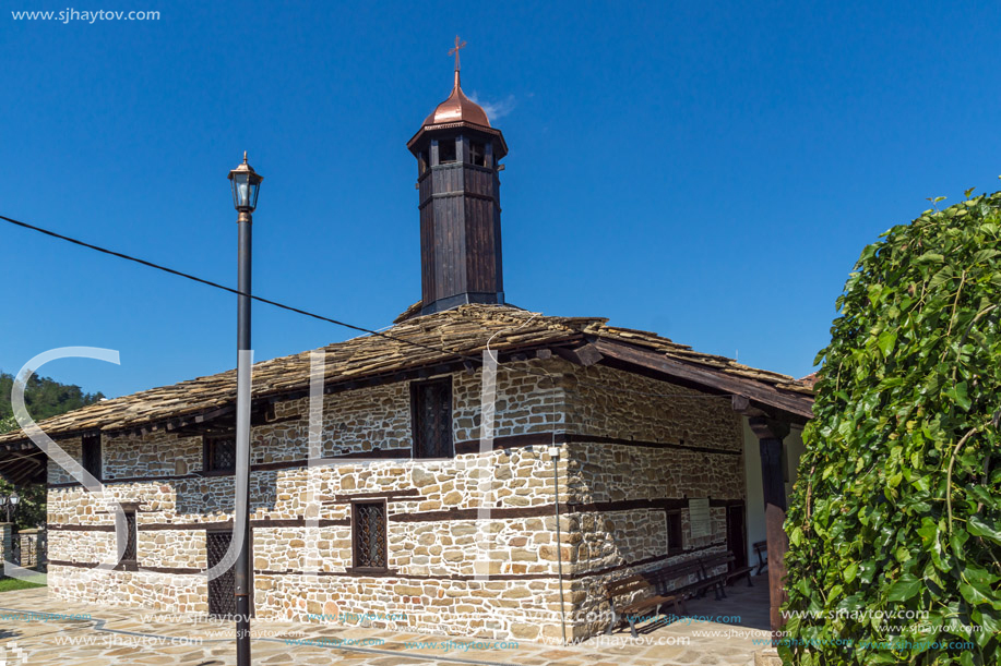 TRYAVNA, BULGARIA - JULY 6, 2018:  Medieval Church of St. Archangel Michael in historical town of Tryavna, Gabrovo region, Bulgaria