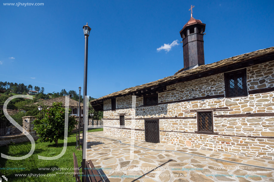 TRYAVNA, BULGARIA - JULY 6, 2018:  Medieval Church of St. Archangel Michael in historical town of Tryavna, Gabrovo region, Bulgaria