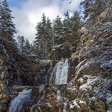 Winter Landscape of Popina Laka waterfall near town of Sandanski, Pirin Mountain, Bulgaria