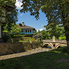 ETAR, GABROVO, BULGARIA- JULY 6, 2018: Old house in Architectural Ethnographic Complex Etar (Etara) near town of Gabrovo, Bulgaria