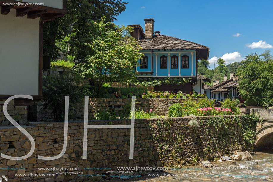 ETAR, GABROVO, BULGARIA- JULY 6, 2018: Old house in Architectural Ethnographic Complex Etar (Etara) near town of Gabrovo, Bulgaria