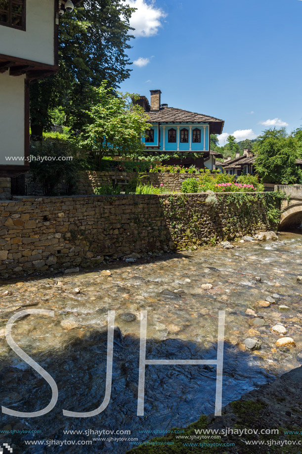 ETAR, GABROVO, BULGARIA- JULY 6, 2018: Old house in Architectural Ethnographic Complex Etar (Etara) near town of Gabrovo, Bulgaria