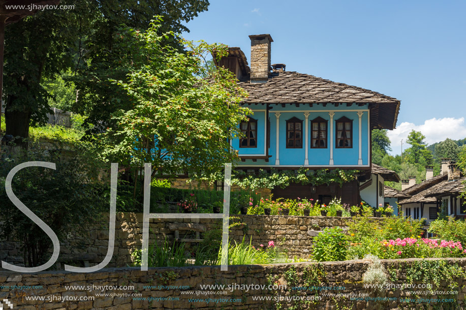 ETAR, GABROVO, BULGARIA- JULY 6, 2018: Old house in Architectural Ethnographic Complex Etar (Etara) near town of Gabrovo, Bulgaria