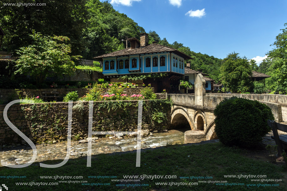 ETAR, GABROVO, BULGARIA- JULY 6, 2018: Old house in Architectural Ethnographic Complex Etar (Etara) near town of Gabrovo, Bulgaria