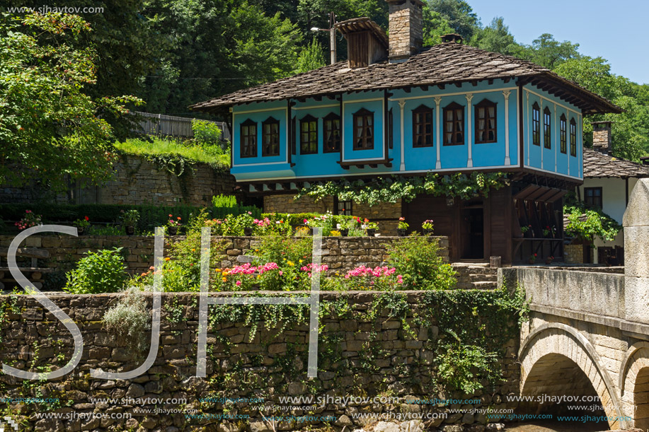 ETAR, GABROVO, BULGARIA- JULY 6, 2018: Old house in Architectural Ethnographic Complex Etar (Etara) near town of Gabrovo, Bulgaria