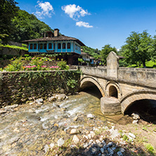 ETAR, GABROVO, BULGARIA- JULY 6, 2018: Old house in Architectural Ethnographic Complex Etar (Etara) near town of Gabrovo, Bulgaria