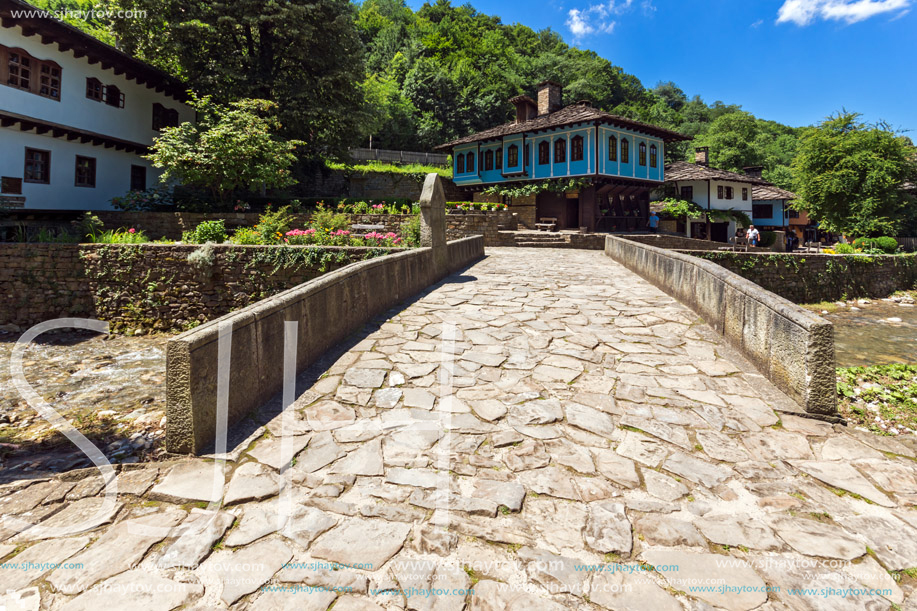 ETAR, GABROVO, BULGARIA- JULY 6, 2018: Old house in Architectural Ethnographic Complex Etar (Etara) near town of Gabrovo, Bulgaria