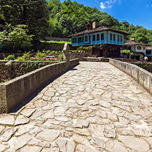 ETAR, GABROVO, BULGARIA- JULY 6, 2018: Old house in Architectural Ethnographic Complex Etar (Etara) near town of Gabrovo, Bulgaria