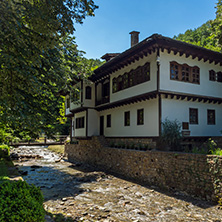 ETAR, GABROVO, BULGARIA- JULY 6, 2018: Old house in Architectural Ethnographic Complex Etar (Etara) near town of Gabrovo, Bulgaria