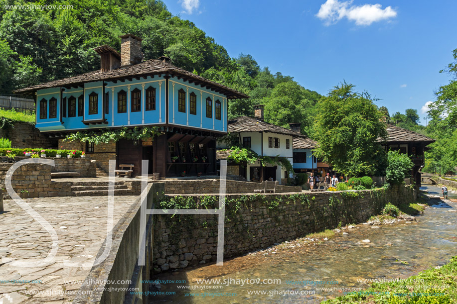 ETAR, GABROVO, BULGARIA- JULY 6, 2018: Old house in Architectural Ethnographic Complex Etar (Etara) near town of Gabrovo, Bulgaria