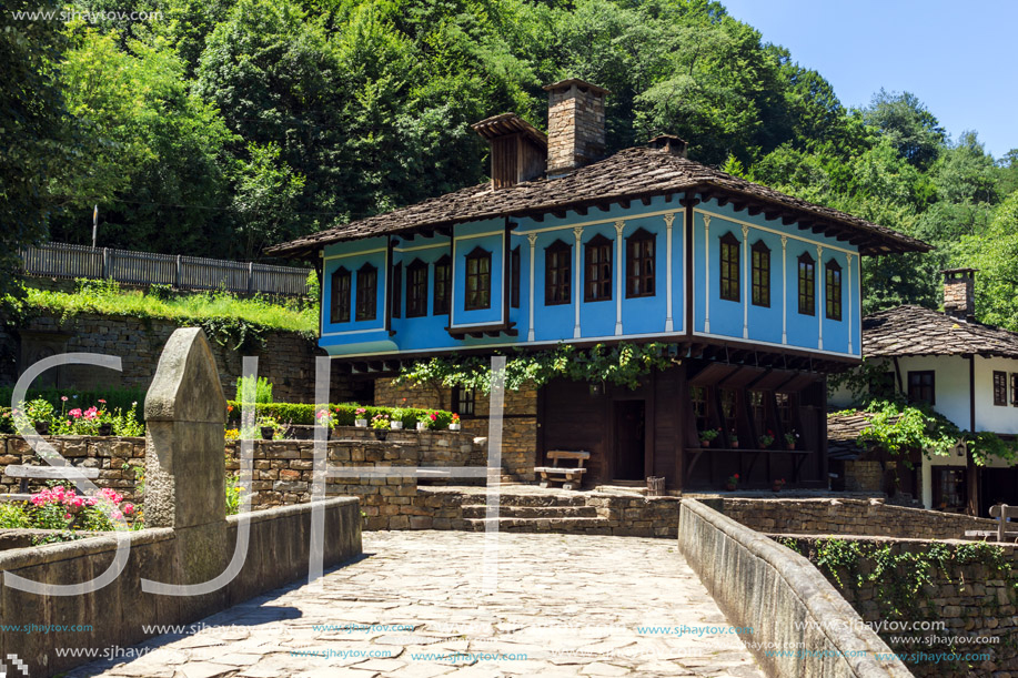 ETAR, GABROVO, BULGARIA- JULY 6, 2018: Old house in Architectural Ethnographic Complex Etar (Etara) near town of Gabrovo, Bulgaria