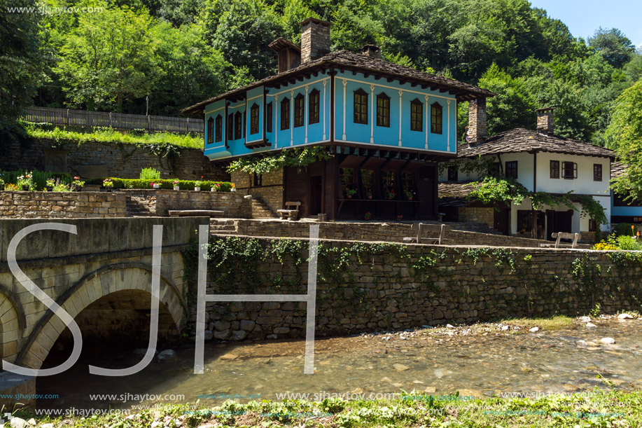 ETAR, GABROVO, BULGARIA- JULY 6, 2018: Old house in Architectural Ethnographic Complex Etar (Etara) near town of Gabrovo, Bulgaria