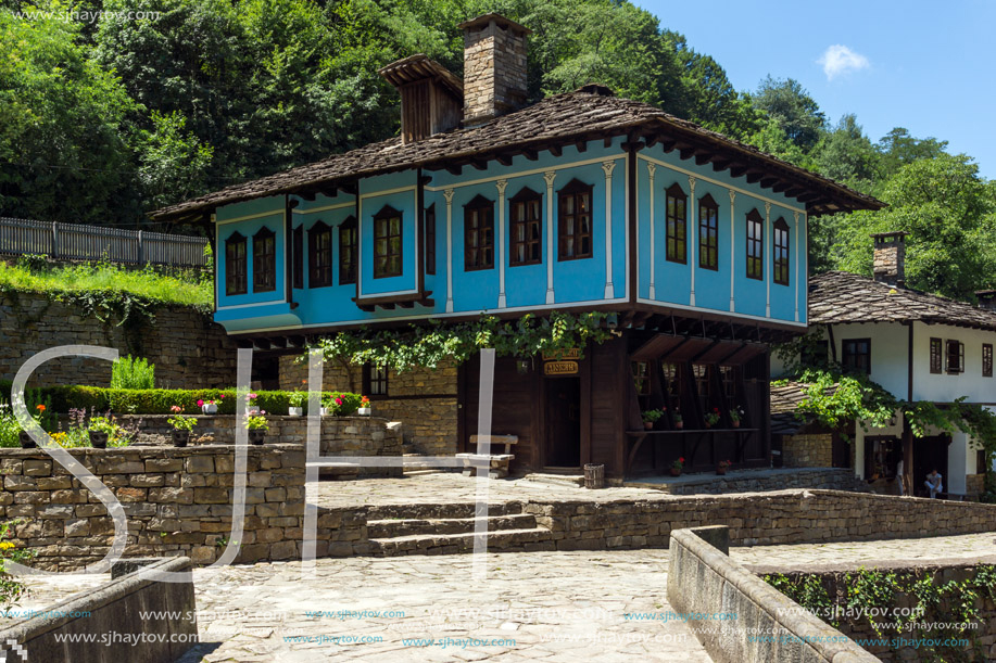 ETAR, GABROVO, BULGARIA- JULY 6, 2018: Old house in Architectural Ethnographic Complex Etar (Etara) near town of Gabrovo, Bulgaria