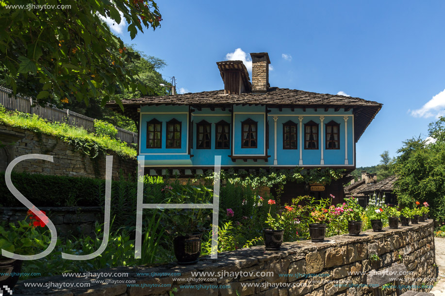 ETAR, GABROVO, BULGARIA- JULY 6, 2018: Old house in Architectural Ethnographic Complex Etar (Etara) near town of Gabrovo, Bulgaria