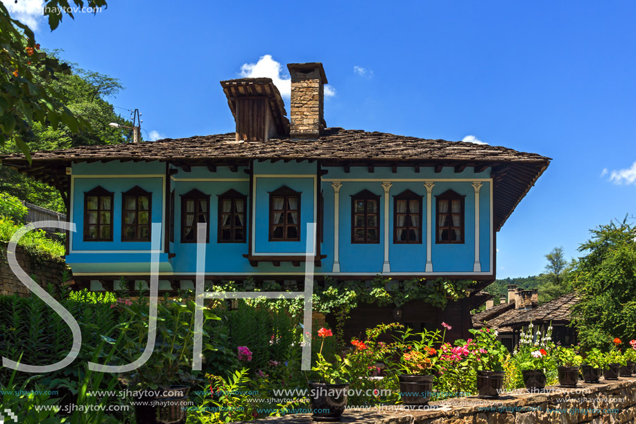 ETAR, GABROVO, BULGARIA- JULY 6, 2018: Old house in Architectural Ethnographic Complex Etar (Etara) near town of Gabrovo, Bulgaria