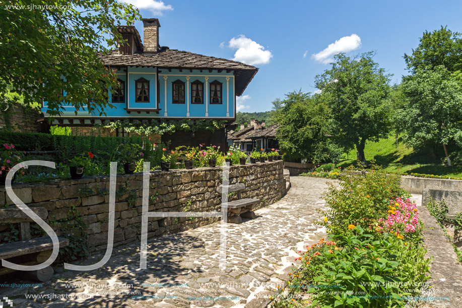 ETAR, GABROVO, BULGARIA- JULY 6, 2018: Old house in Architectural Ethnographic Complex Etar (Etara) near town of Gabrovo, Bulgaria