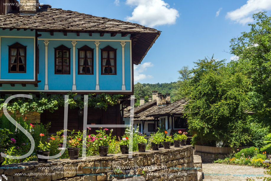 ETAR, GABROVO, BULGARIA- JULY 6, 2018: Old house in Architectural Ethnographic Complex Etar (Etara) near town of Gabrovo, Bulgaria