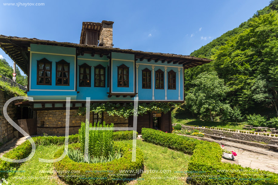 ETAR, GABROVO, BULGARIA- JULY 6, 2018: Old house in Architectural Ethnographic Complex Etar (Etara) near town of Gabrovo, Bulgaria