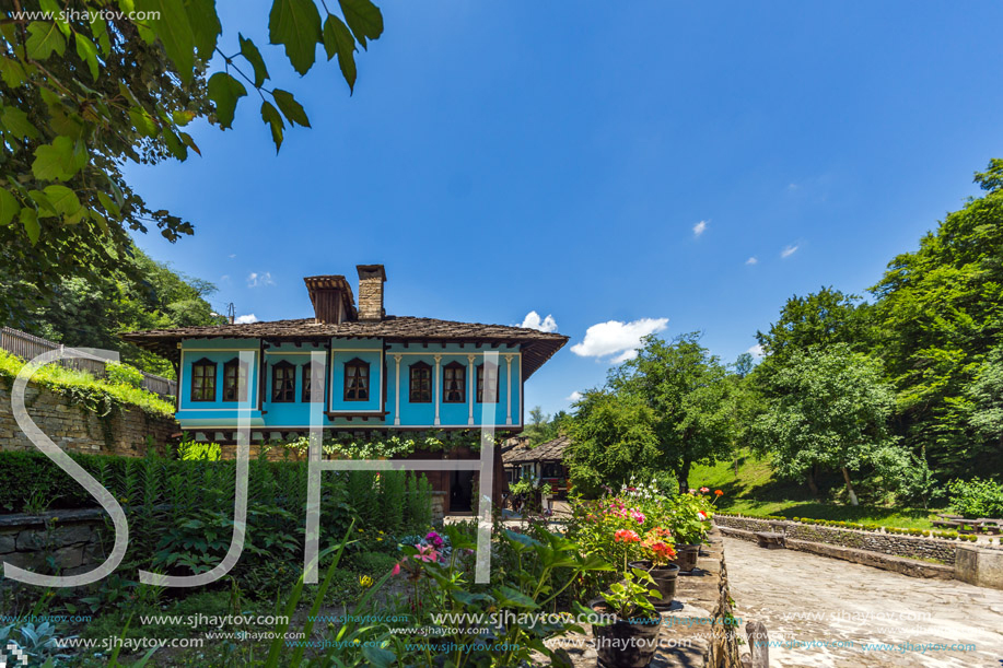 ETAR, GABROVO, BULGARIA- JULY 6, 2018: Old house in Architectural Ethnographic Complex Etar (Etara) near town of Gabrovo, Bulgaria