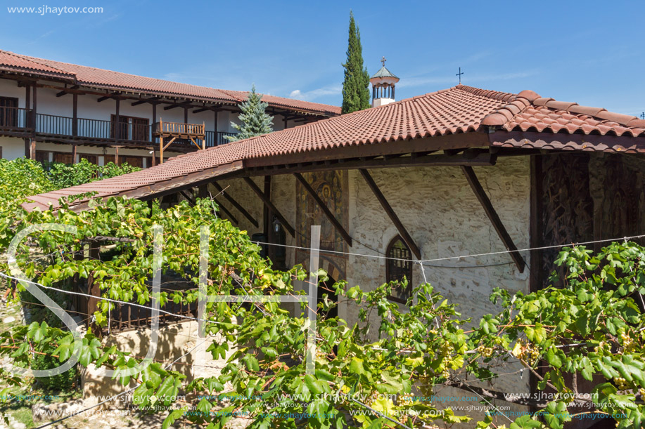 Buildings in medieval Rozhen Monastery of the Nativity of the Mother of God, Blagoevgrad region, Bulgaria