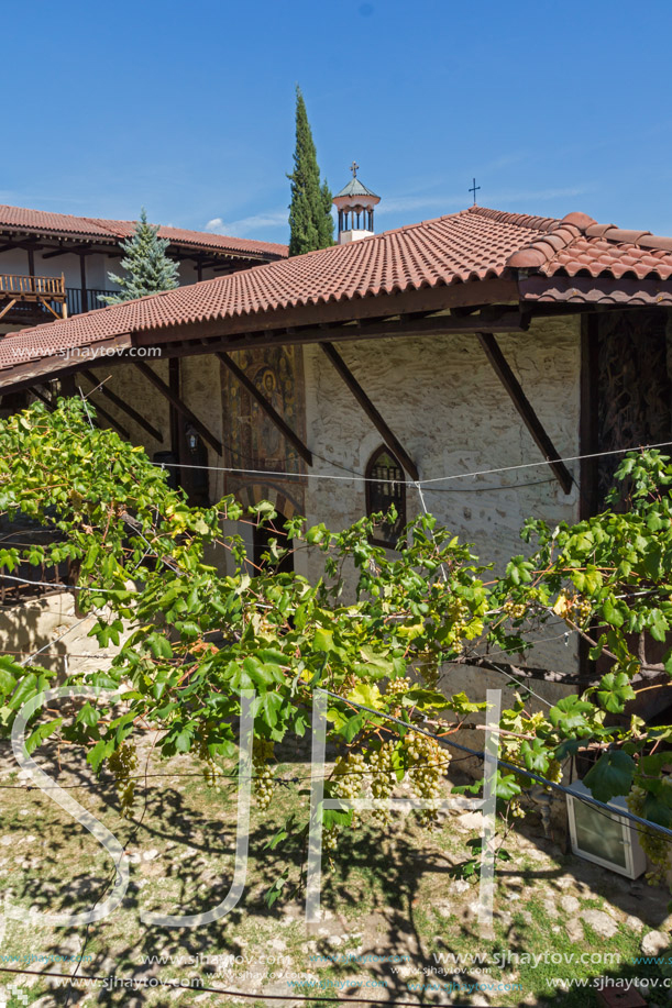 Buildings in medieval Rozhen Monastery of the Nativity of the Mother of God, Blagoevgrad region, Bulgaria