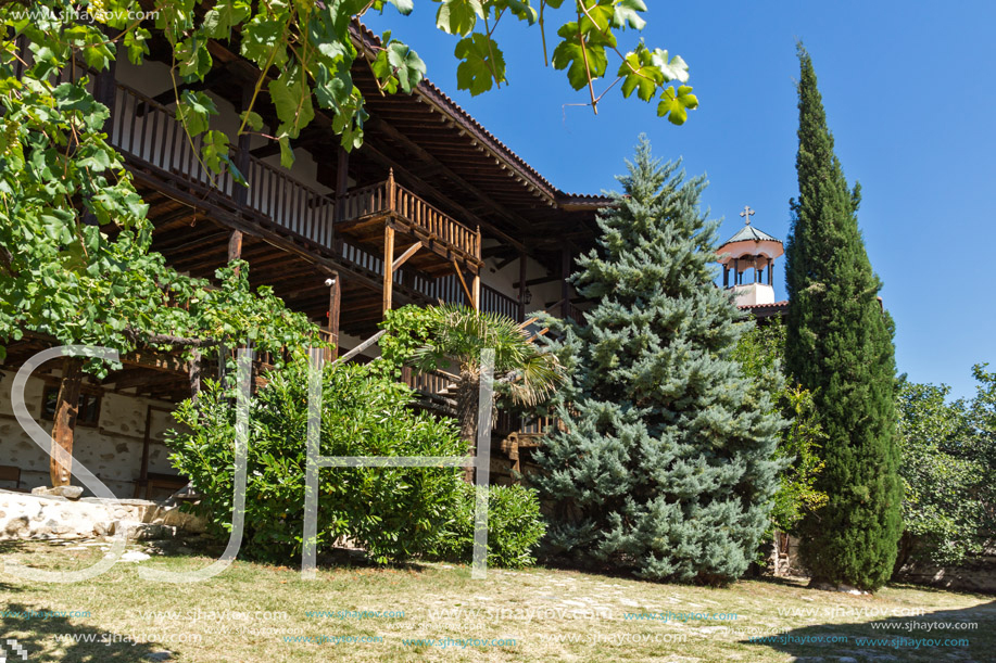 Buildings in medieval Rozhen Monastery of the Nativity of the Mother of God, Blagoevgrad region, Bulgaria