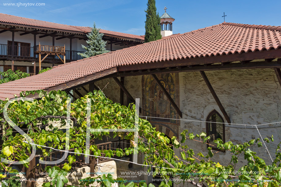 Buildings in medieval Rozhen Monastery of the Nativity of the Mother of God, Blagoevgrad region, Bulgaria