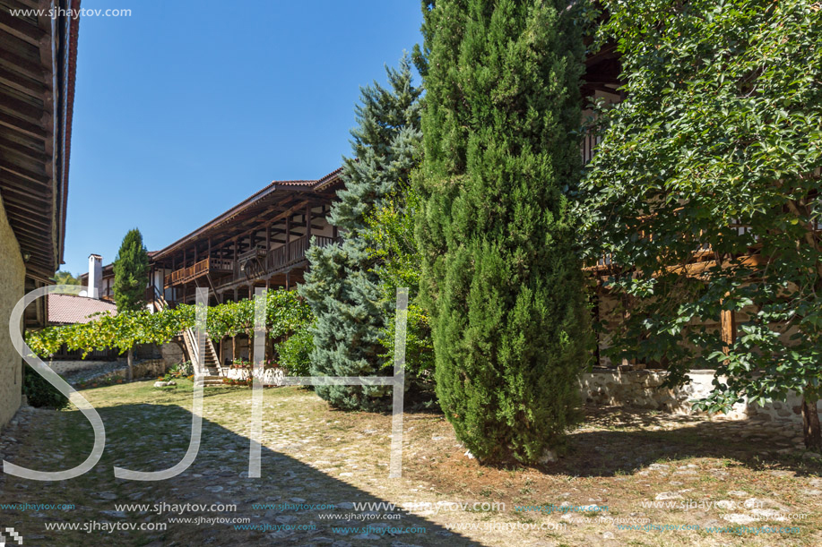 Buildings in medieval Rozhen Monastery of the Nativity of the Mother of God, Blagoevgrad region, Bulgaria