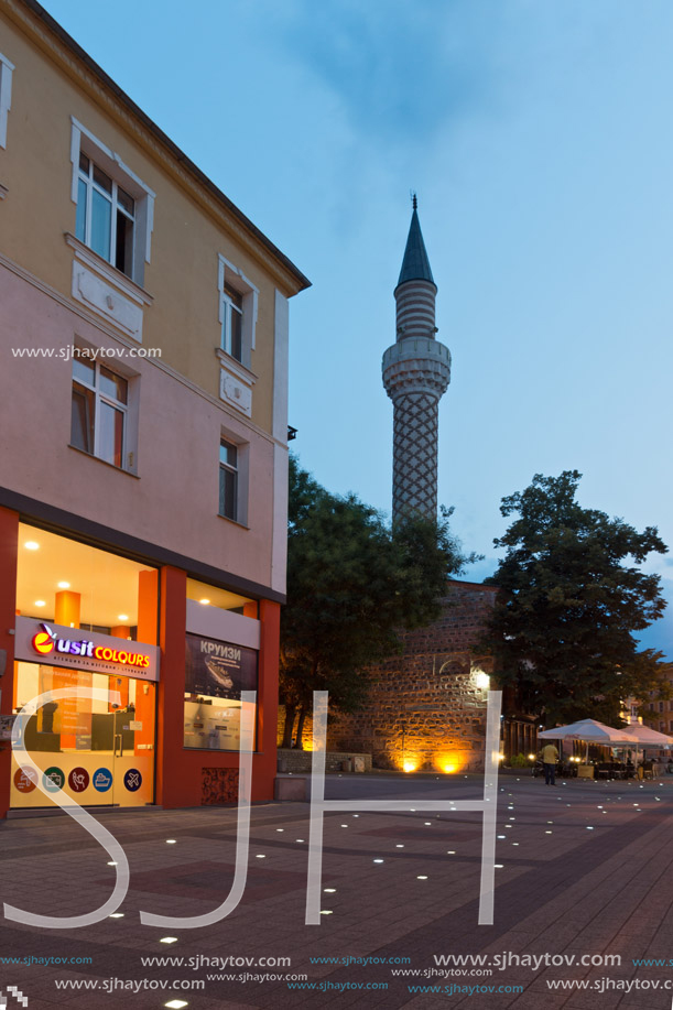 PLOVDIV, BULGARIA - AUGUST 22,  2017: Amazing night photo of Dzhumaya Mosque in city of Plovdiv, Bulgaria