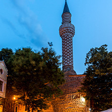 PLOVDIV, BULGARIA - AUGUST 22,  2017: Amazing night photo of Dzhumaya Mosque in city of Plovdiv, Bulgaria