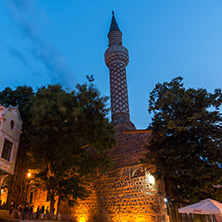 PLOVDIV, BULGARIA - AUGUST 22,  2017: Amazing night photo of Dzhumaya Mosque in city of Plovdiv, Bulgaria