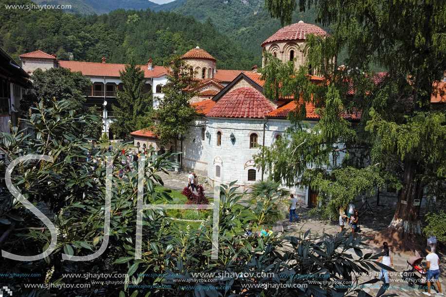 BACHKOVO MONASTERY, BULGARIA - AUGUST 30, 2015:  Buildings in Medieval Bachkovo Monastery, Bulgaria